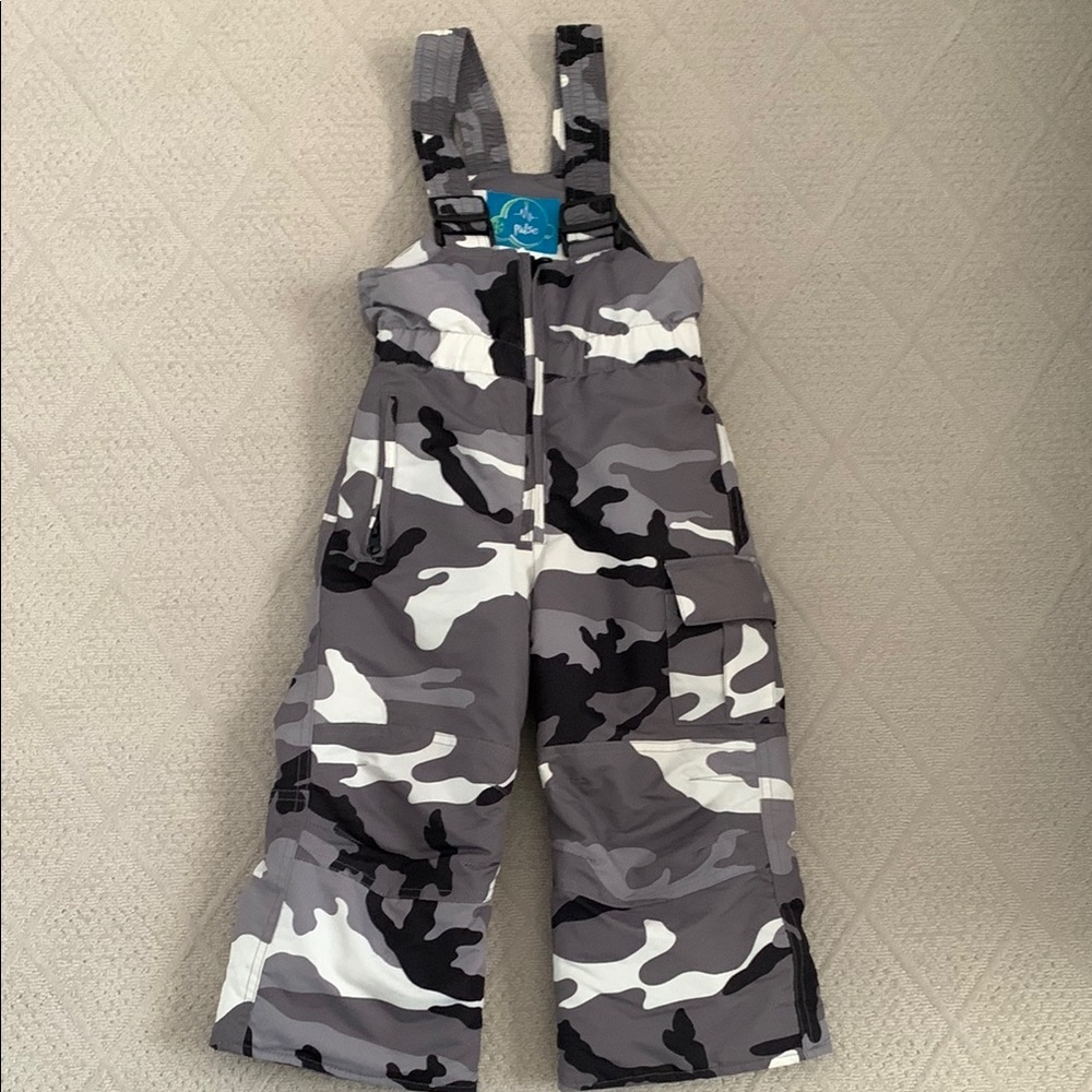 Kids Camo Snow Bib Overalls